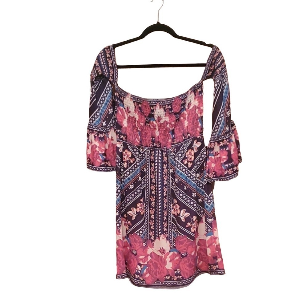 Flying Tomato Pink and Blue Midi Dress